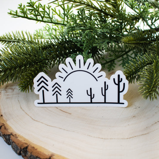 Cactus Pine Sunrise Sticker