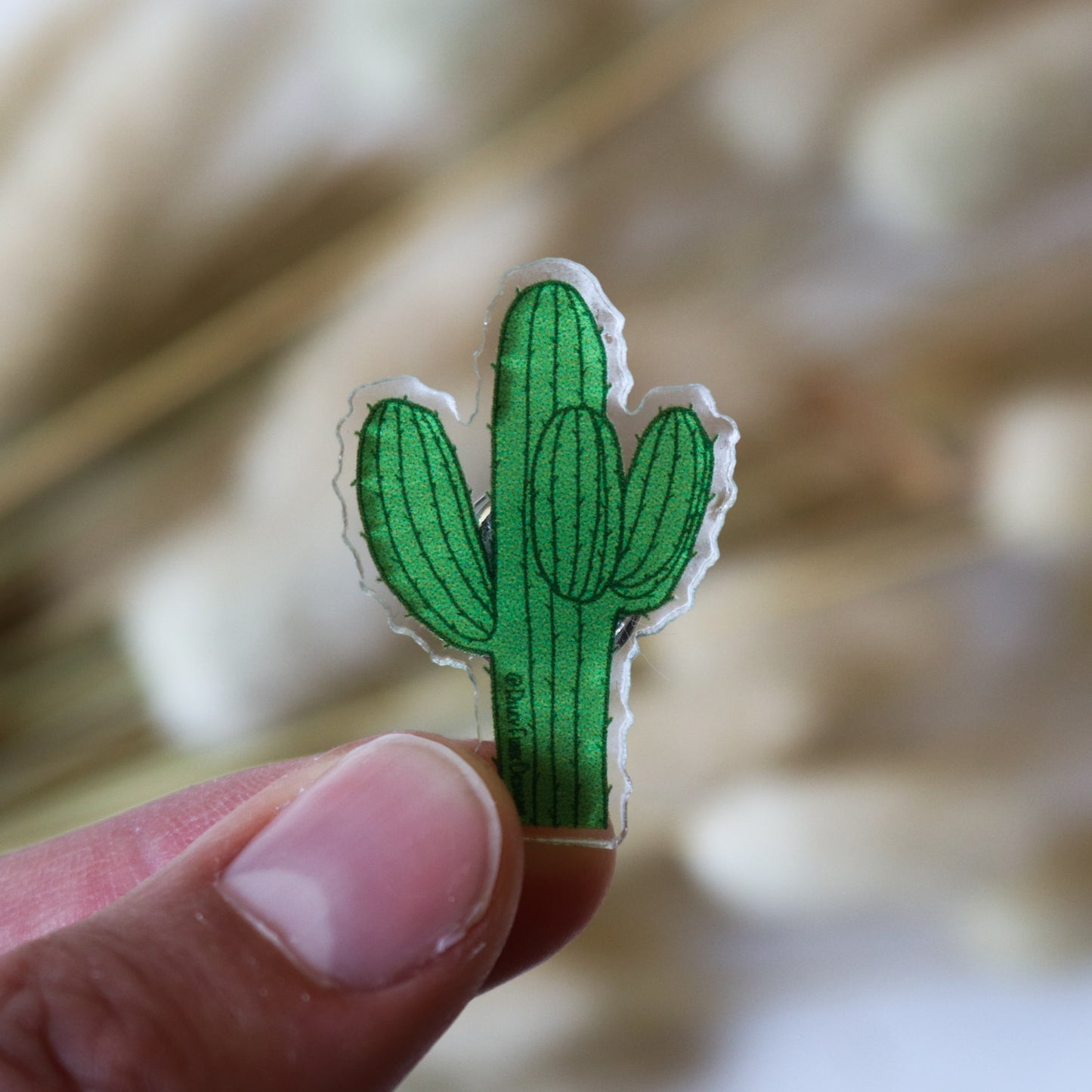 Cactus Clear Acrylic Pin