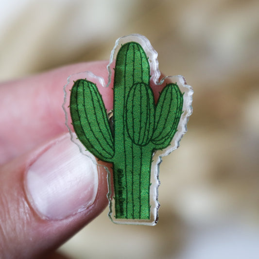 Cactus Clear Acrylic Pin