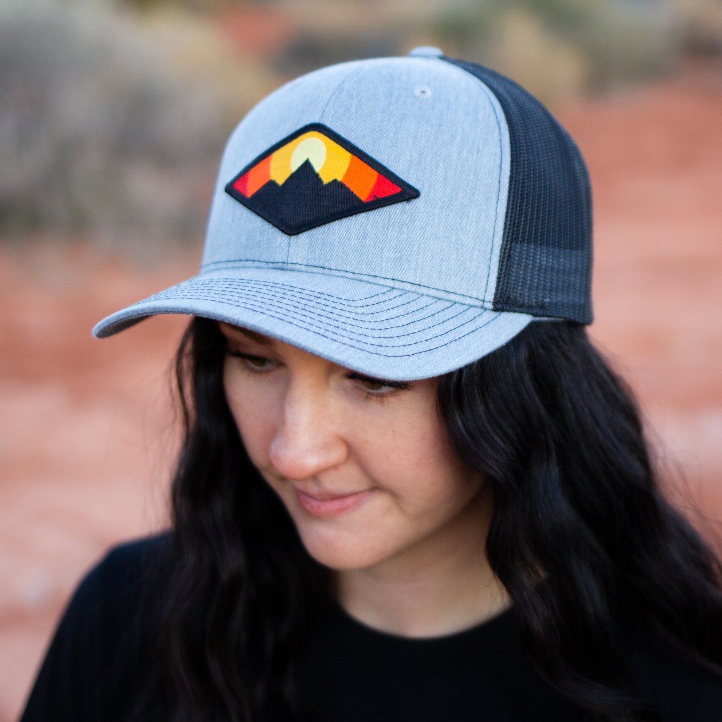 Mountain Sunrise Hat Gray