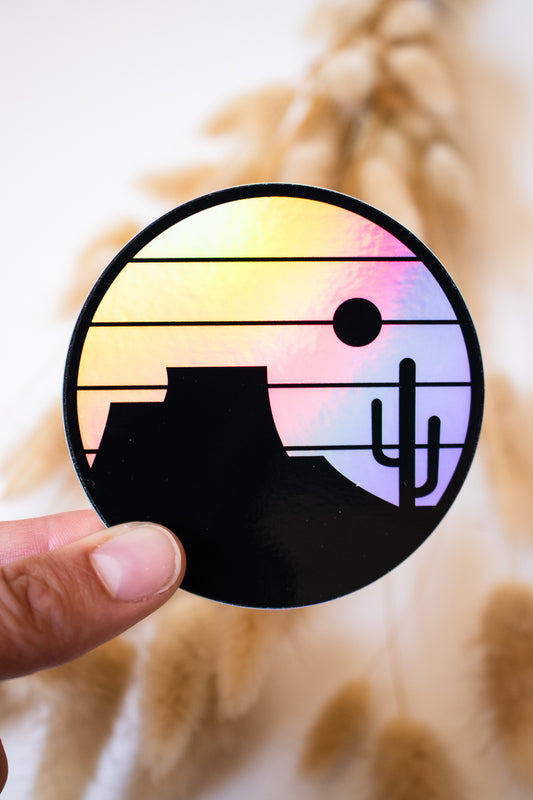 Desert Circle Holographic Sticker