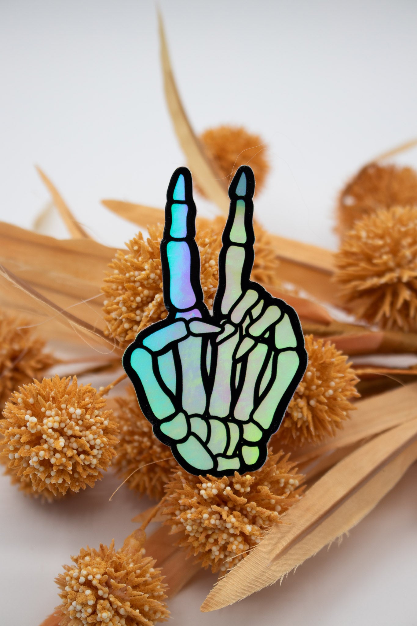 Skeleton Peace Sign Sticker